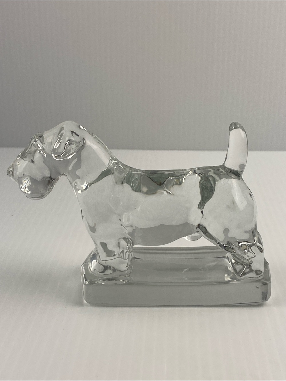 Vintage Heisey Champ Clear Glass Scottie Dog Figurine 1940s